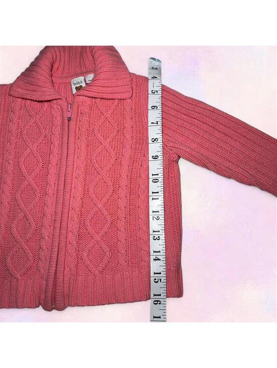 Pink Cable Knit Zip Up Sweater 18 Months - Picture 4 of 5